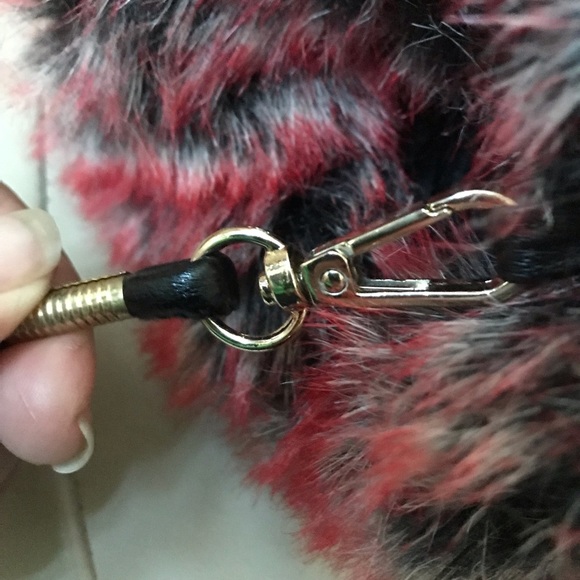 Rare Furry Red and Black Combination Purse and Handmuff - Picture 3 of 4